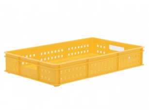 stackable mesh plastic bread & meat tray in yellow