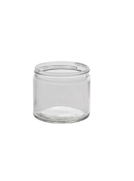 250ml White Flint Glass Squat Jar
