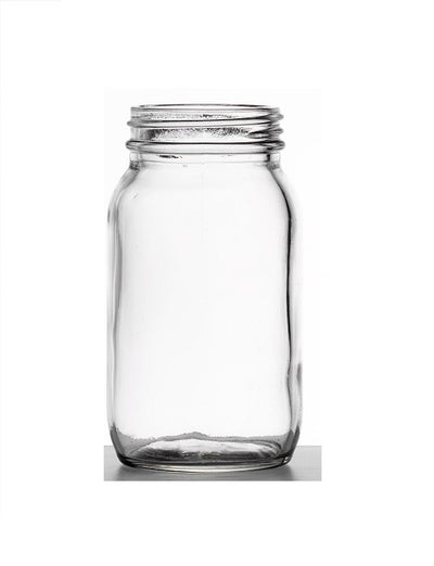 175ml White Flint Glass Powder Jar