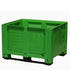 Vented plastic pallet storage box green
