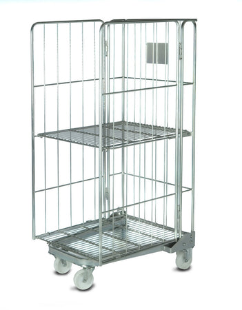 Roll Cage Container with 3 Sides