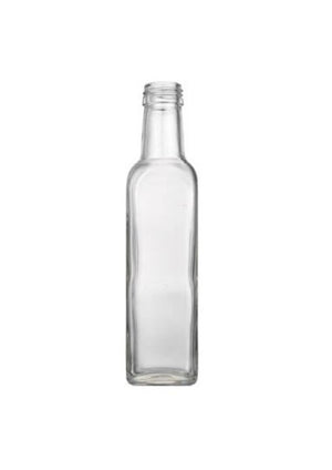 Bouteille à sauce en verre carrée à long col de 230 ml (8 oz)