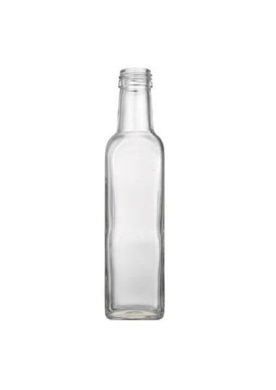 230ml (8oz) Square Long Neck Glass Sauce Bottle