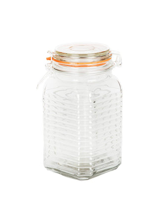 1300ml Ribbed Kilnclip Glass Jar