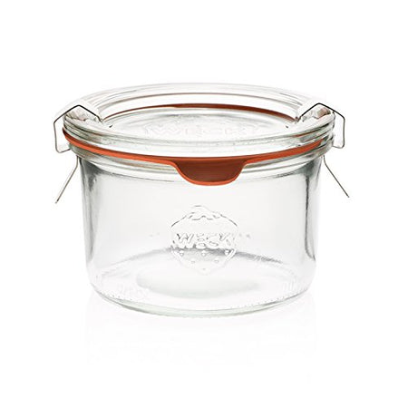 200ml Glass Weck Jar w/ Lid, Ring and Clips